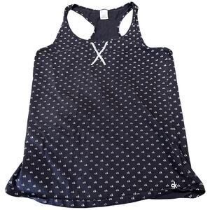 Calvin Klein Womens Racerback Sleepwear Top Medium Black Spell Out Logo Y2K